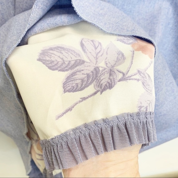 Anthropologie Elevenses Lavender Women’s Textured Knee Length Pleated Back Lined - Picture 5 of 13